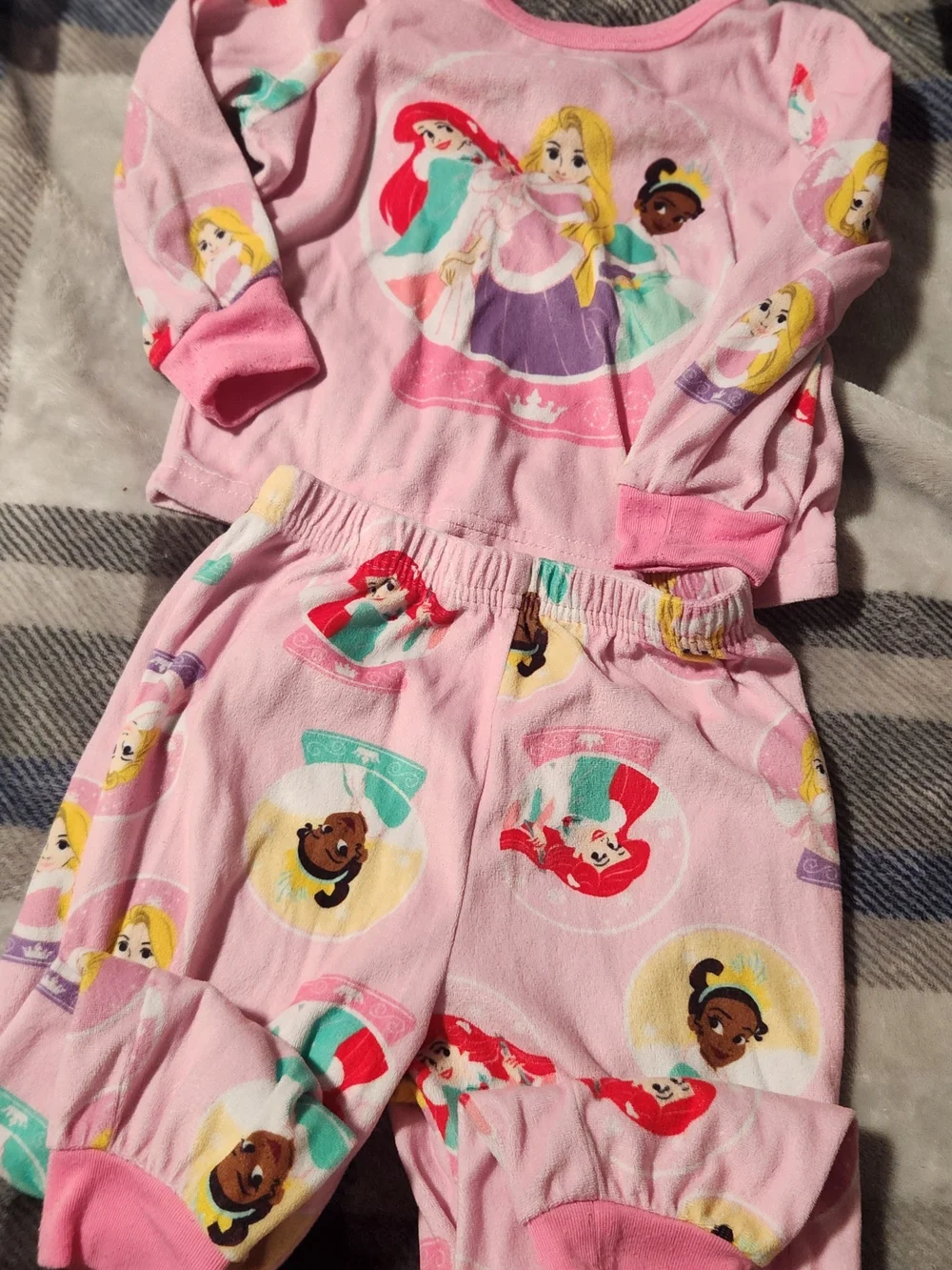 Girls Pink Disney Princess Pajama Set